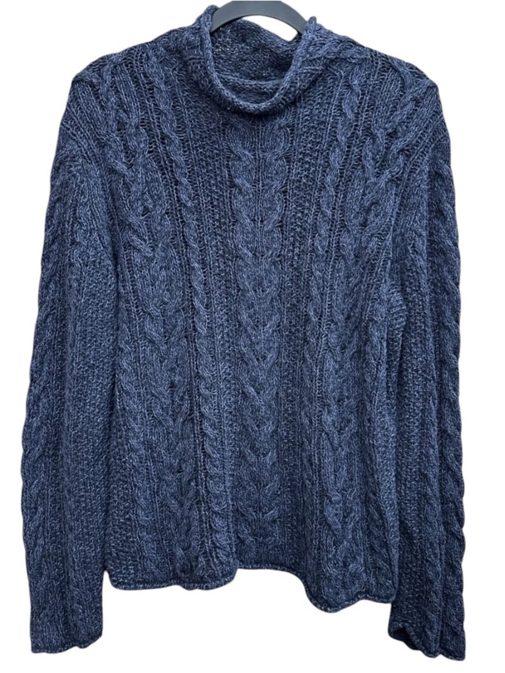 Lauren Ralph Lauren Jeans Co Women's Sweater XL Roll Neck Cable Knit Fisherman